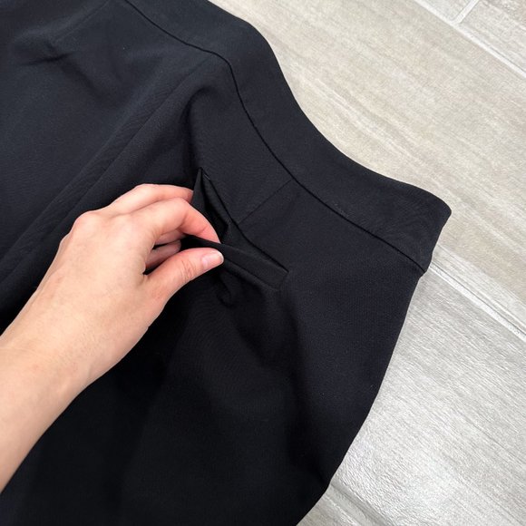 Eileen Fisher Mid-Rise Slim Side Zip Ankle Pants Organic Cotton Blend Black Sz M - Picture 8 of 15